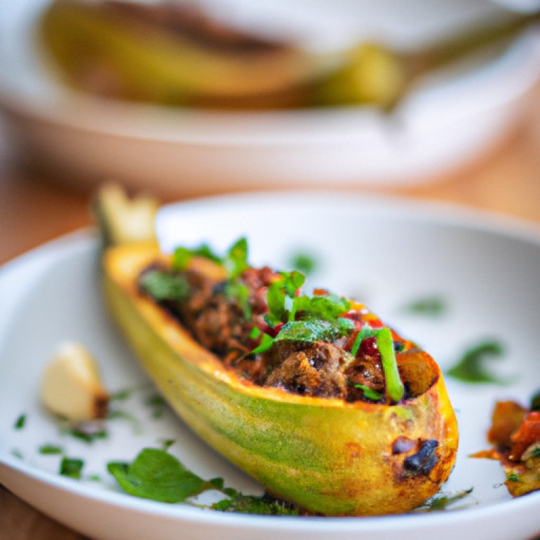 Savory Stuffed Zucchini with a Middle Eastern Twist