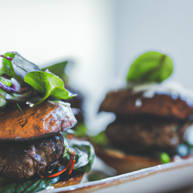 Savory Bison Burgers with Portobello Mushrooms