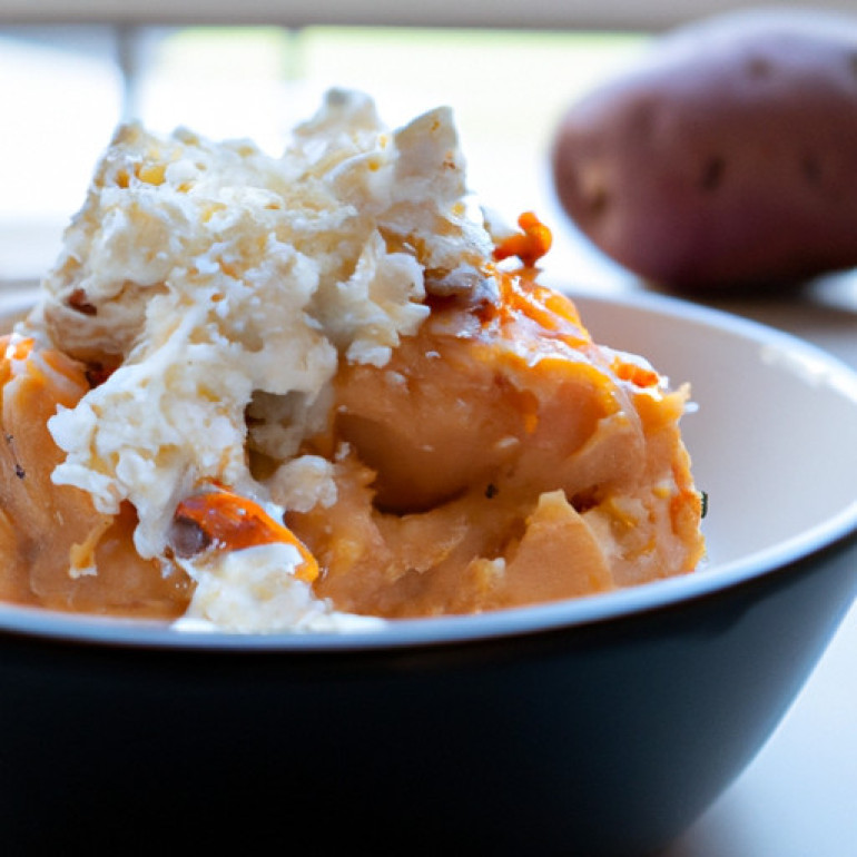 Savory Instant Pot® Sweet Potato Mash with Creamy Goat Cheese