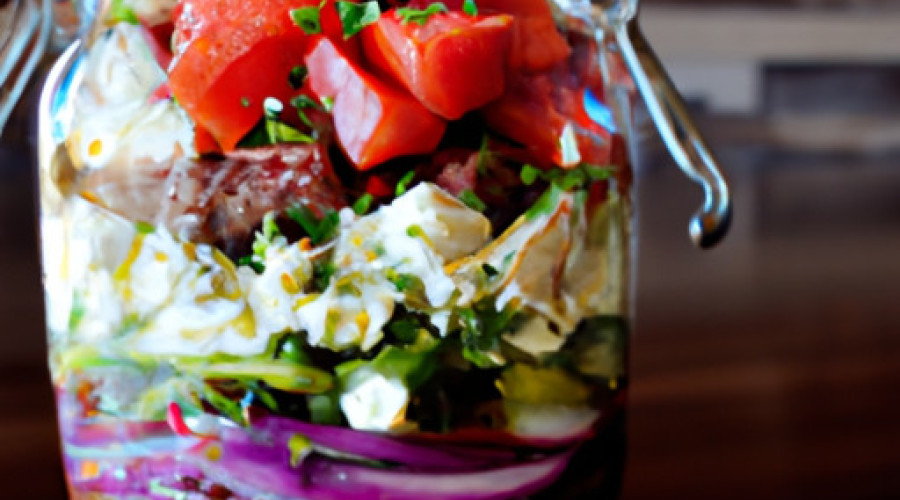 Savor the Ultimate Greek Steak Salad in a Jar
