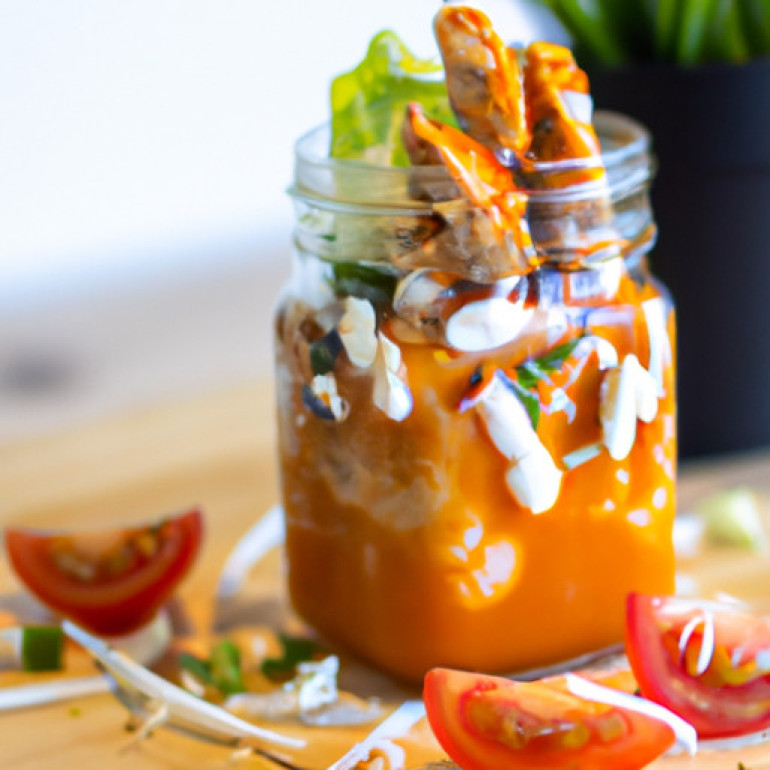 Savory Buffalo Chicken Mason Jar Salad Recipe