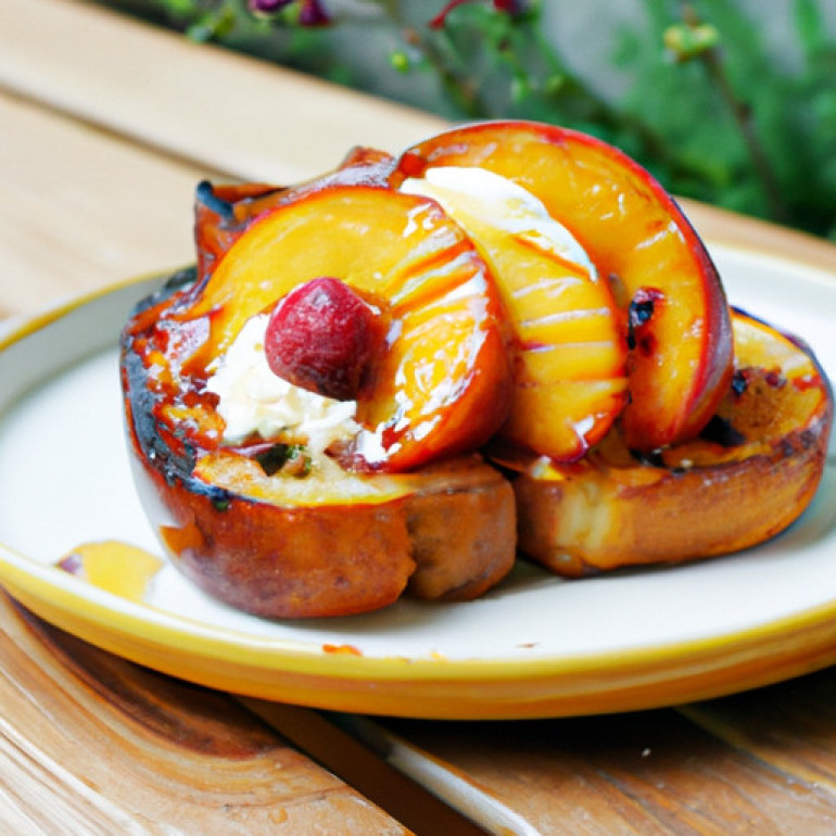 Savor the Flavor: Grilled Peach Mascarpone Toast Delight