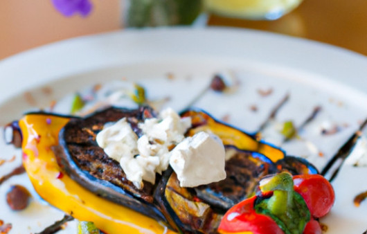 Savory Grilled Eggplant and Peppers Delight with Feta Cheese