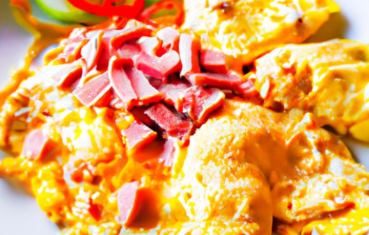 Hearty Ham and Cheese Omelet with a Spicy Twist