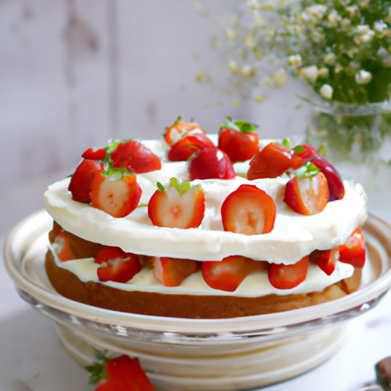 Flavorful Strawberry Delight Cake: A Sweet and Airy Treat