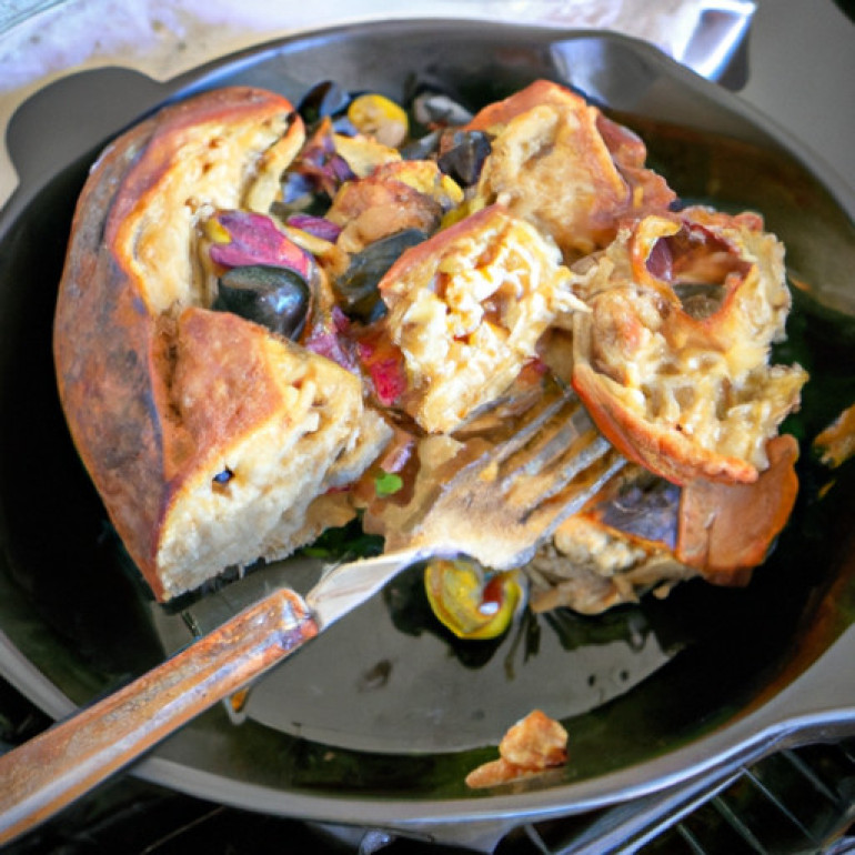 Savory Skillet Olive Bread: A No-Knead Delight