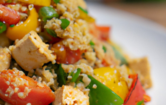 Savory Tofu and Veggie Stir-Fry Couscous Delight