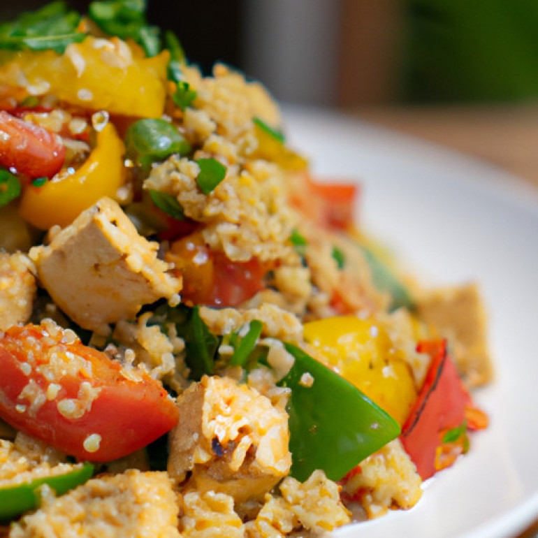 Savory Tofu and Veggie Stir-Fry Couscous Delight