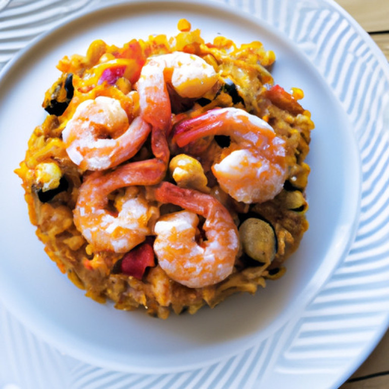 Savory Spanish Rice with Succulent Shrimp: A Delicious Fusion Dish