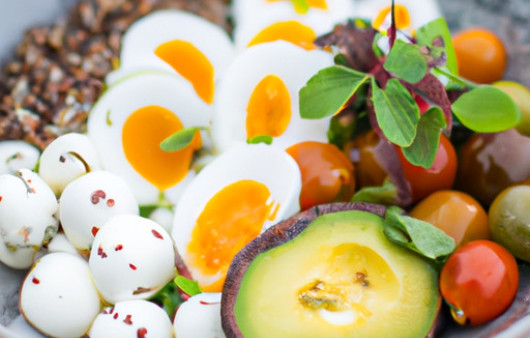 Delicious Sorghum Bowl with Quail Egg, Avocado, and Buffalo Mozzarella