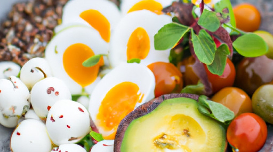 Delicious Sorghum Bowl with Quail Egg, Avocado, and Buffalo Mozzarella