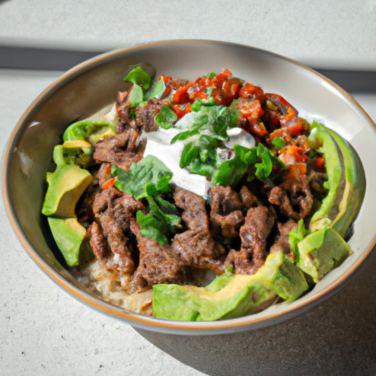 Savor the Flavors: Hearty Tex-Mex Beef Bowl with Fresh Avocado Drizzle