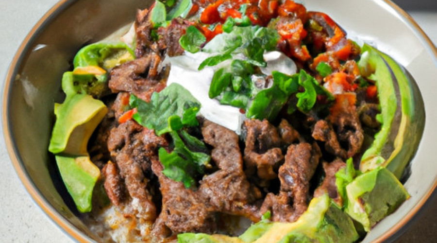 Savor the Flavors: Hearty Tex-Mex Beef Bowl with Fresh Avocado Drizzle