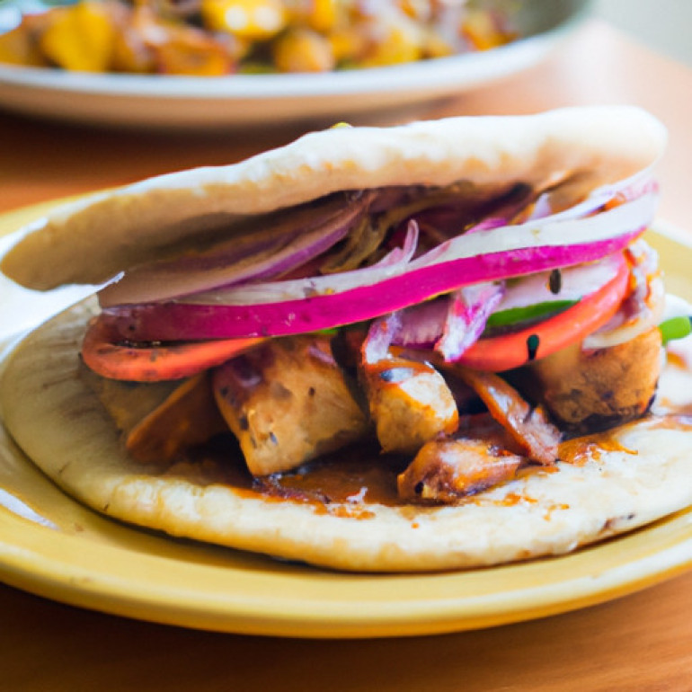 Savory Chipotle Pork Fusion on Naan Bread