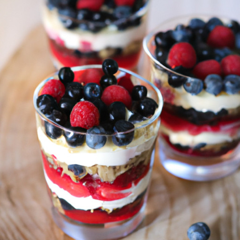 Red and White Berry Trifle for Canada Day Celebration