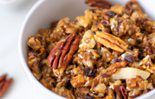Hearty Maple Pecan Granola Bursting with Dried Fruits