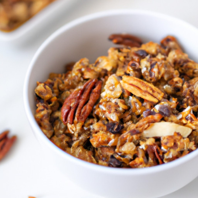 Hearty Maple Pecan Granola Bursting with Dried Fruits