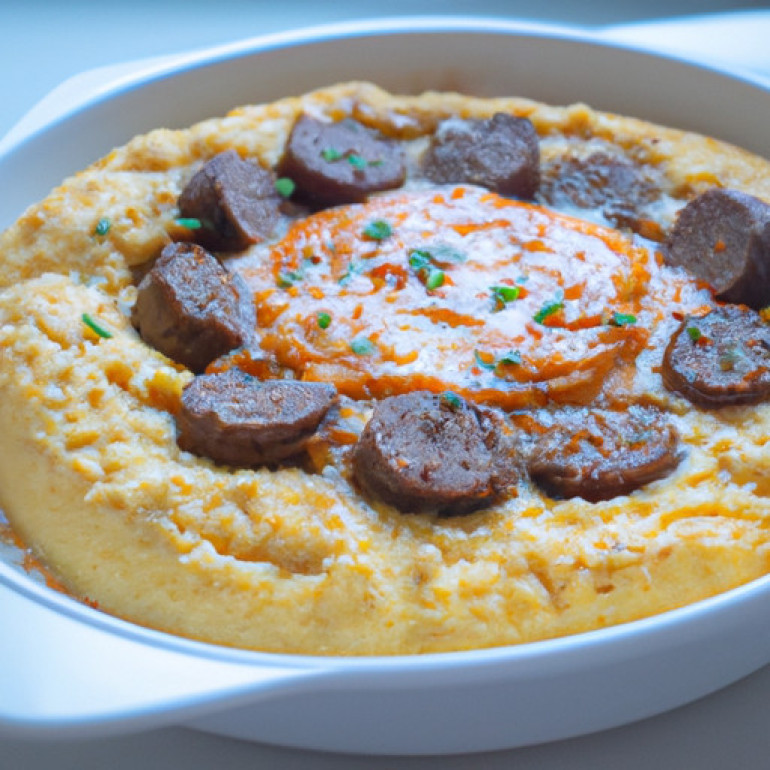 Savory Breakfast Casserole with Grits, Sausage, and Eggs