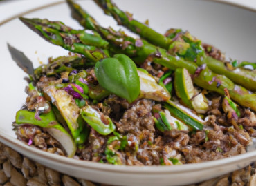Hearty Buckwheat Salad with Fresh Asparagus and Vibrant Pesto Dressing
