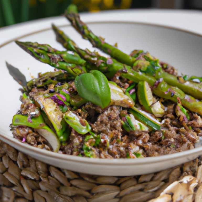 Hearty Buckwheat Salad with Fresh Asparagus and Vibrant Pesto Dressing