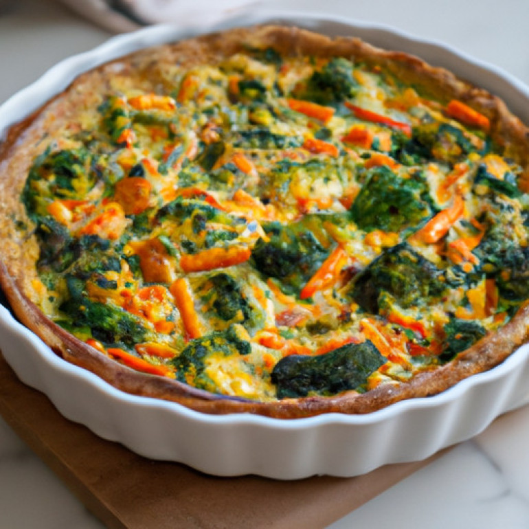 Savory Broccoli Quiche with a Twist of Carrot Crust