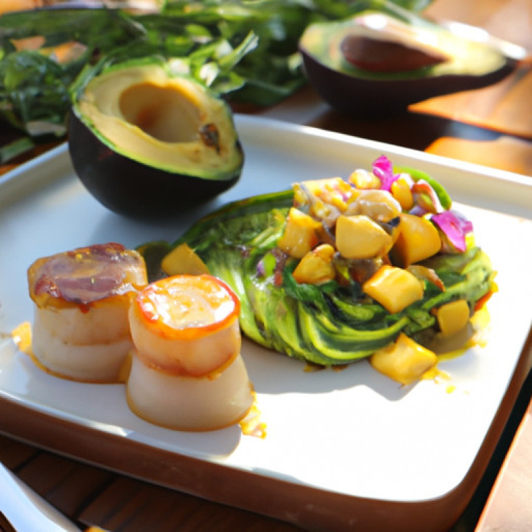 Savor the Fusion: Scallops with Avocado and Mango Salad