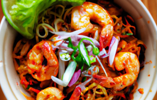 Deliciously Spiced Shrimp Noodles with Peanut Sauce