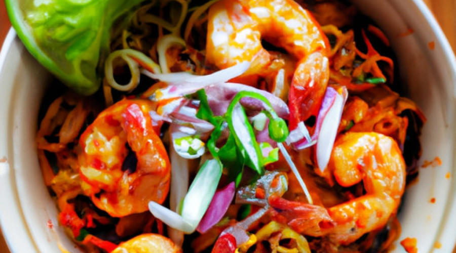 Deliciously Spiced Shrimp Noodles with Peanut Sauce