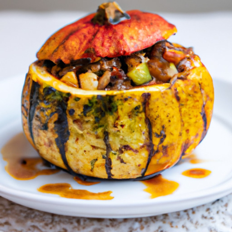Savory Baked Acorn Squash with Delicious Apple Filling
