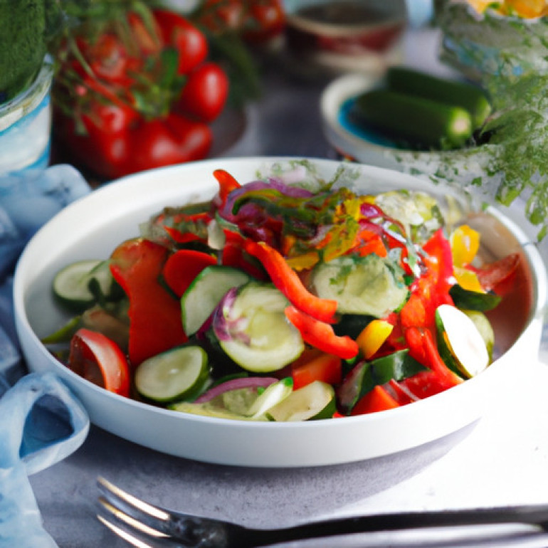 Refreshing Garden Veggie Medley: A Cool and Crisp Salad