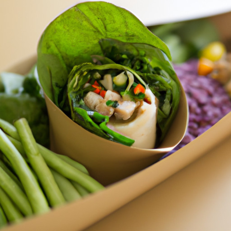 Exotic Thai Bento Box: Fresh and Flavorful Lettuce Wraps