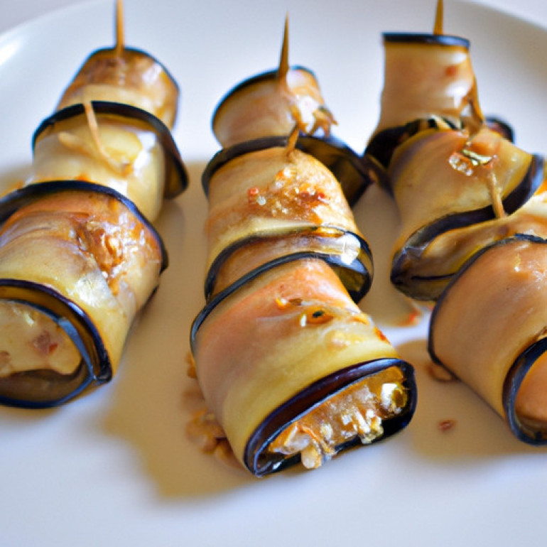 Savory Shrimp-Stuffed Eggplant Roll-Ups for a Flavorful Bite