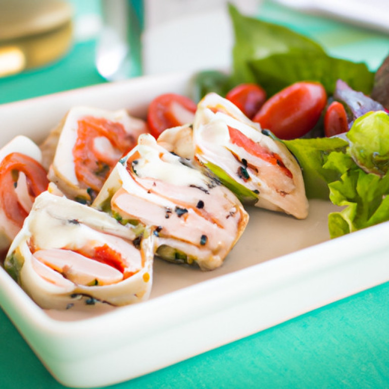 Ultimate Turkey Roll-Ups Bento Box with Fresh Caprese Salad