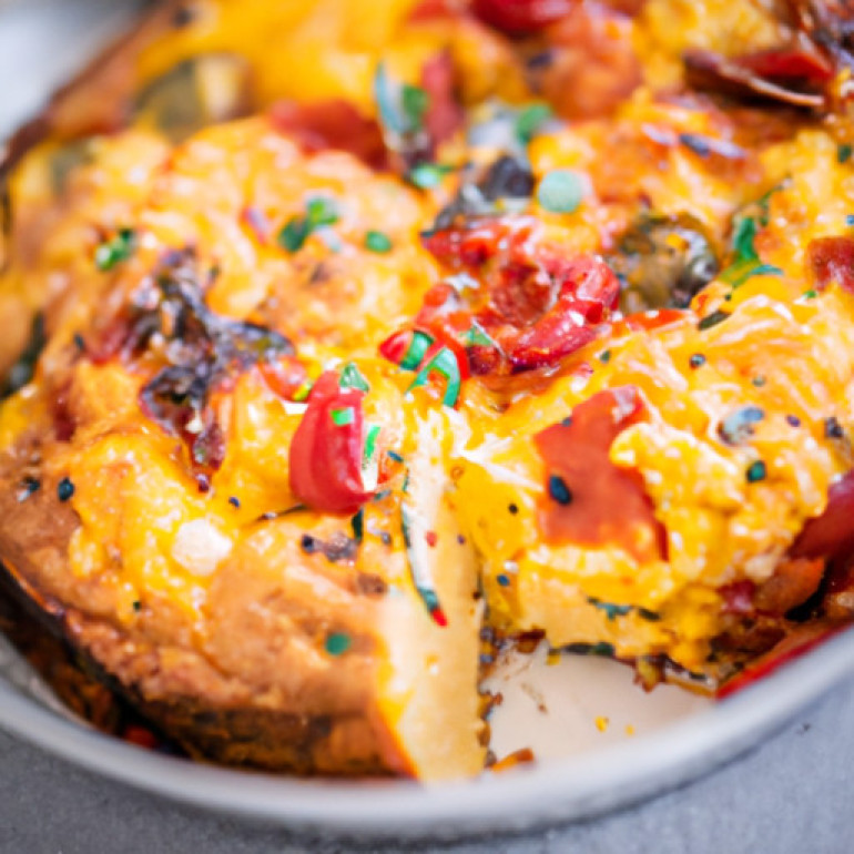 Irresistible Cheese and Chili Air Fryer Frittata Recipe