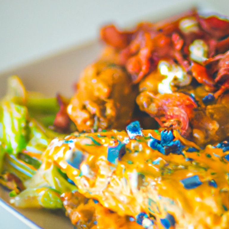 Savory Buffalo Wings Omelet with Blue Cheese Twist