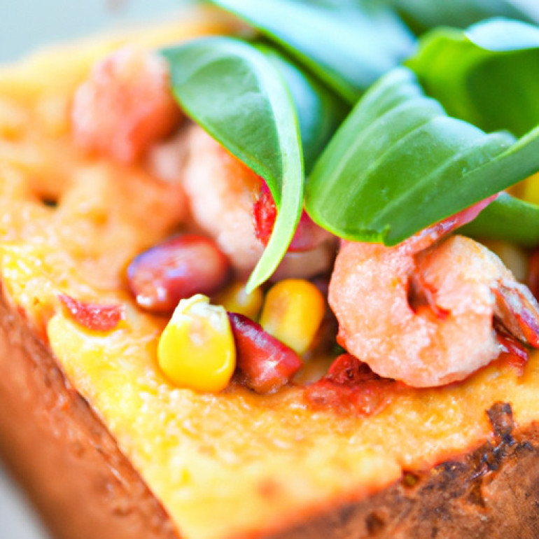Savory Shrimp-filled Cornbread Delight
