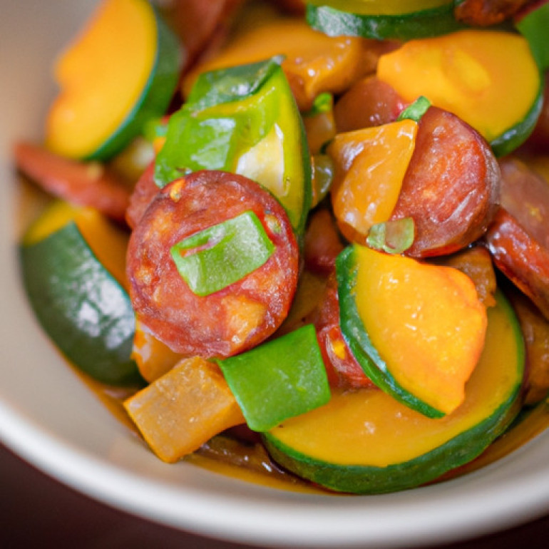 Savory Sausage and Chayote Stew: a Hearty and Flavorful Delight