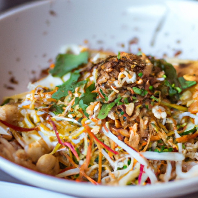 Delicious Vegetarian Udon Noodles in Irresistible Peanut Sauce