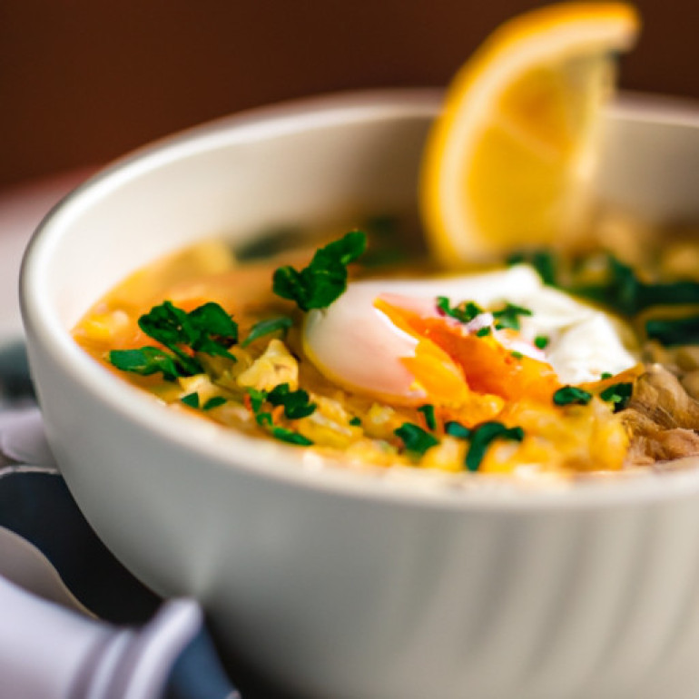 Savor the Delight: Easy Veggie Egg-Lemon Soup with Nutty Brown Rice