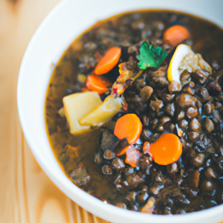 Savory Vegetable and Black Lentil Soup Recipe
