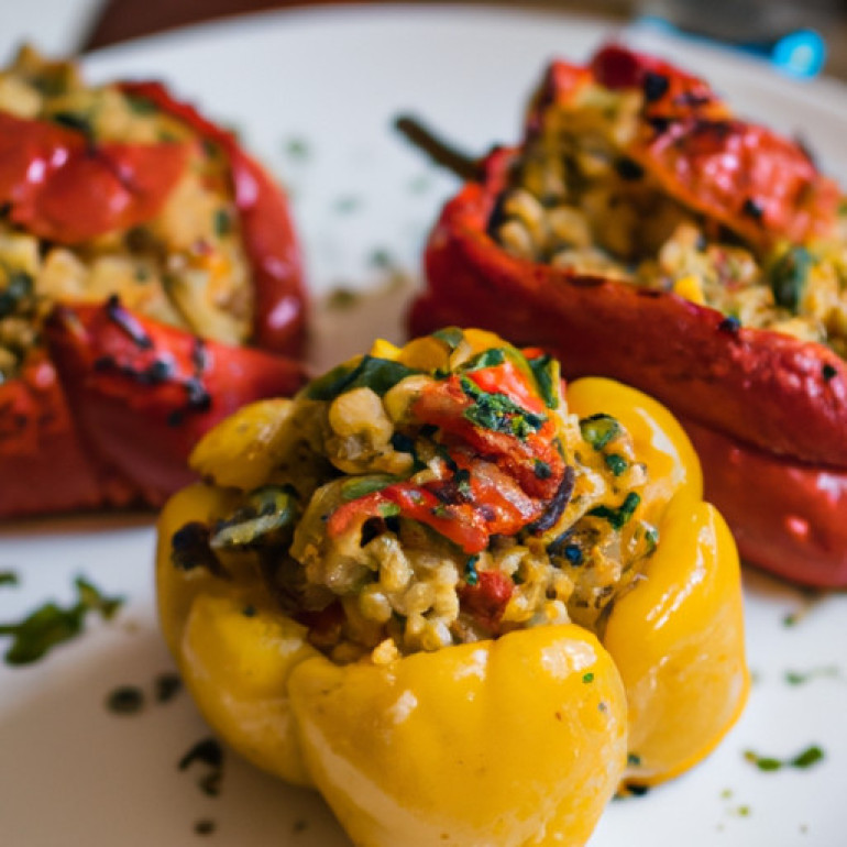 Flavorful Vegetarian Stuffed Peppers with a Spicy Kick