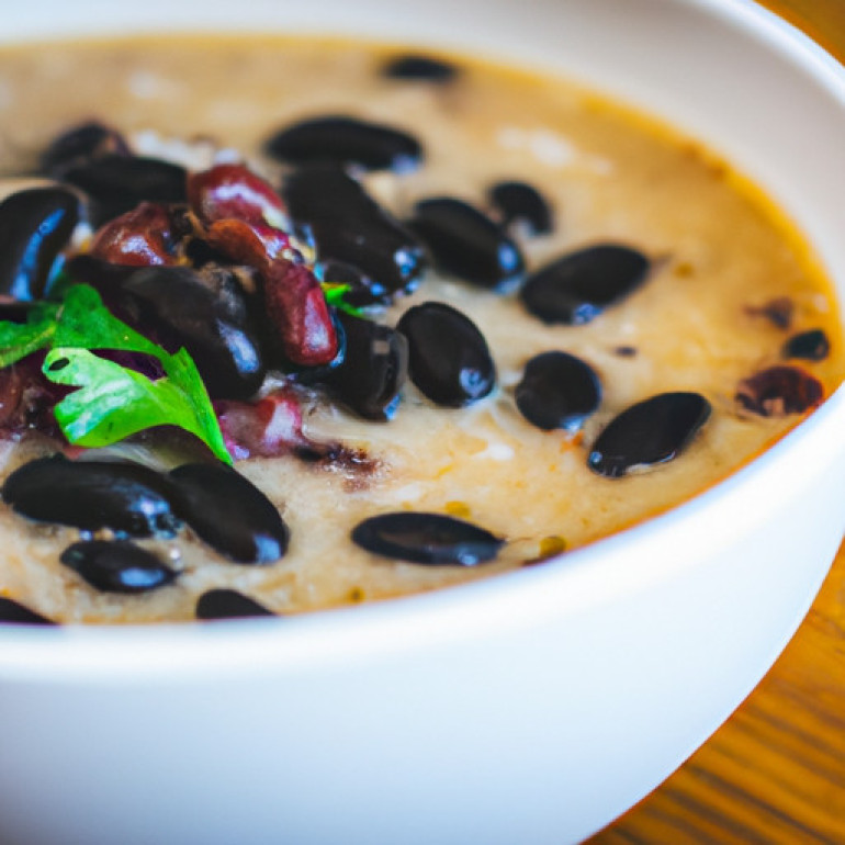 Hearty Vegan Bean Soup with a Monochrome Twist