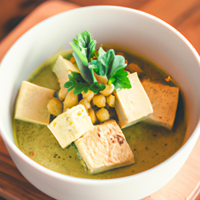 Savory Tofu Infused Split Pea Soup Recipe