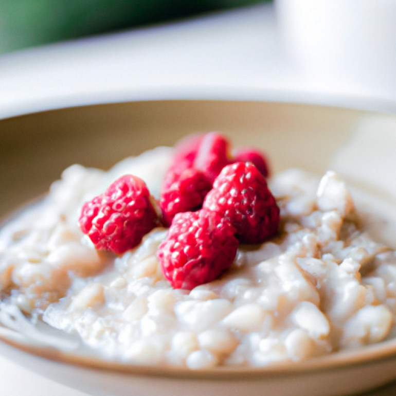 Delicious Almond Milk Oatmeal with Fresh Raspberries: A Speedy Delight