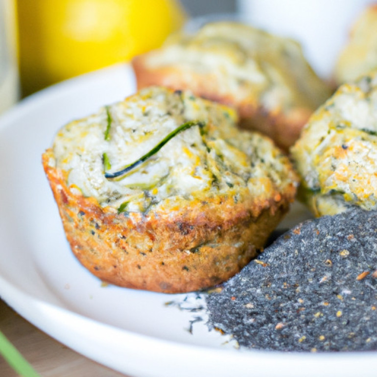 Luscious Lemon Zucchini Muffins with a Pop of Seeds