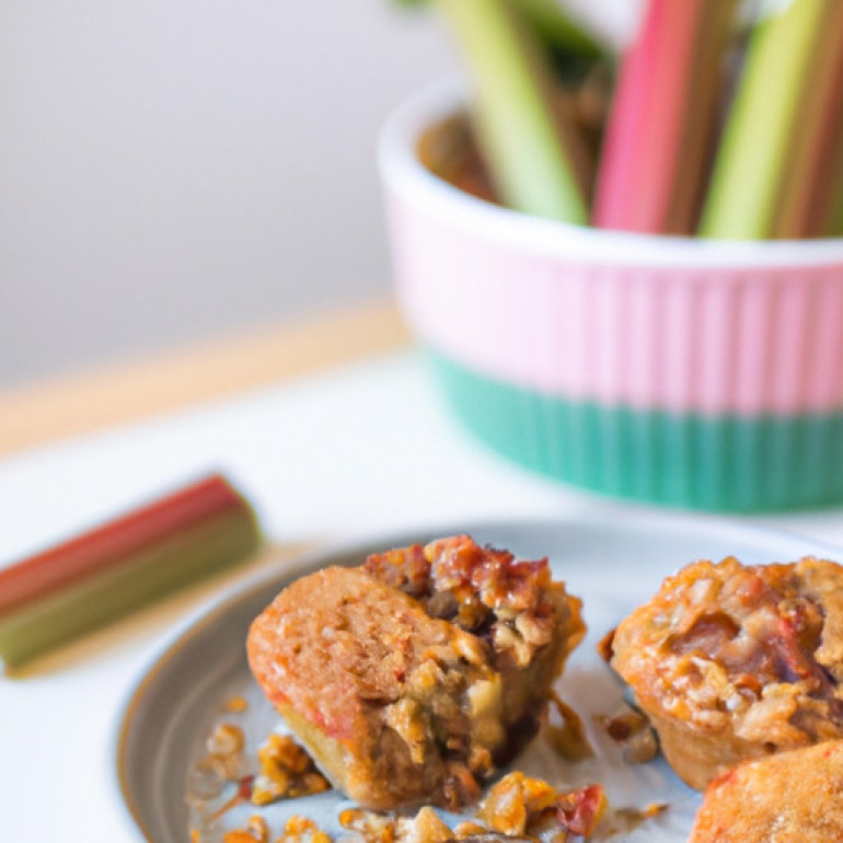 Delicious Vegan Rhubarb Muffins with Cinnamon Streusel Topping